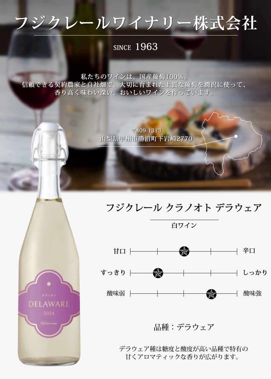 山梨ワイン フジクレールワイナリー